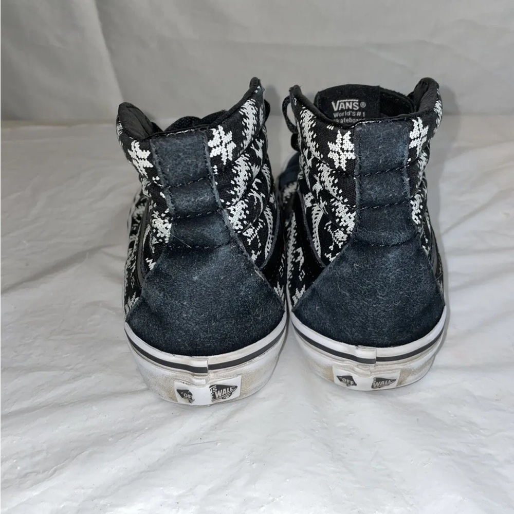 Vans SK8 Hi Classic Mens Size 5 Black/White Reindeer, Skull, Tree Women’s 6.5 - Picture 10 of 11